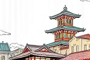 风铃与刀封面，屋檐风铃与斜插的长刀