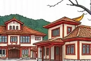 纸鸢档案封面，风筝骨架与档案袋线稿