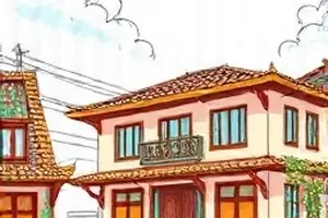 三行诗社封面，稿纸与钢笔的极简线稿