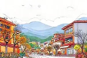 第七个夏天海报，海边小镇与蝉鸣树影